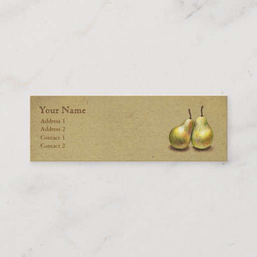 Customizable Vintage Golden Pears Custom Skinny Card Business Card Template
