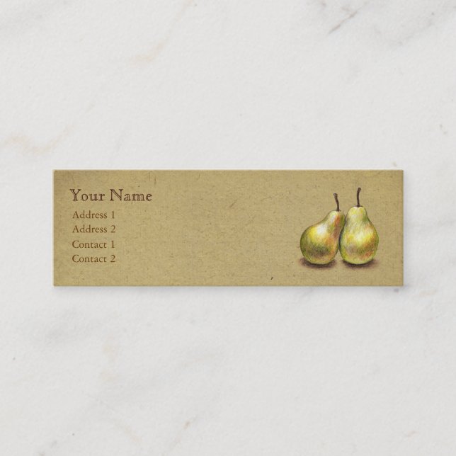 Vintage Golden Pears Custom Skinny Card (Front)