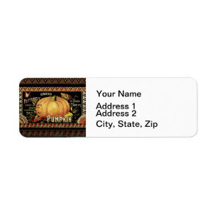 Vintage Golden Pumpkin Crate Label: Antique Fall Label