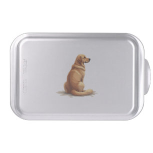 Vintage Golden Retriever Back View Dog Lover Illus Cake Pan