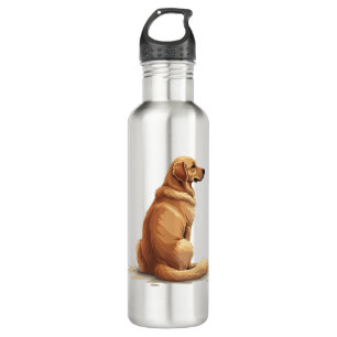 Vintage Golden Retriever Back View Dog Lover Illus Stainless Steel Water Bottle