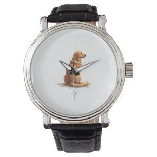 Vintage Golden Retriever Back View Dog Lover Illus Watch