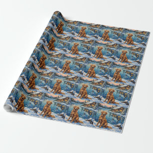 Vintage Golden Retriever by Lakeside Christmas Wrapping Paper