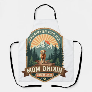 Vintage Golden Retriever Hiking Mom Trail Tested M Apron