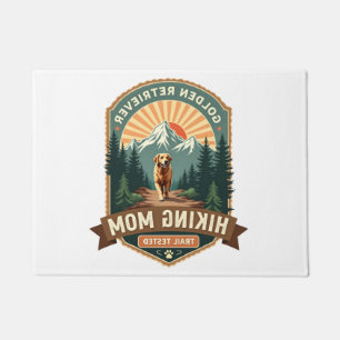 Vintage Golden Retriever Hiking Mom Trail Tested M Doormat