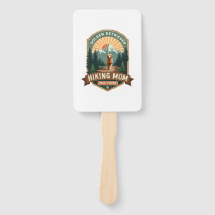 Vintage Golden Retriever Hiking Mom Trail Tested M Hand Fan