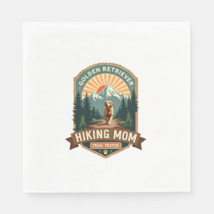 Vintage Golden Retriever Hiking Mom Trail Tested M Napkins