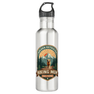 Vintage Golden Retriever Hiking Mom Trail Tested M Stainless Steel Water Bottle