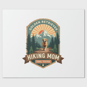 Vintage Golden Retriever Hiking Mom Trail Tested M Wrapping Paper