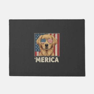 Vintage Golden Retriever 'Merica Flag Doormat