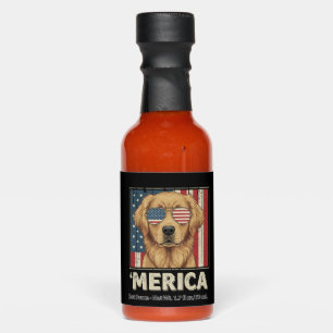 Vintage Golden Retriever 'Merica Flag Hot Sauces