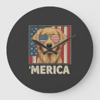 Vintage Golden Retriever 'Merica Flag