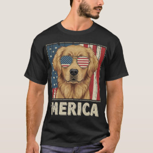 Vintage Golden Retriever 'Merica Flag T-Shirt