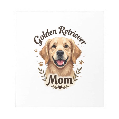 Vintage Golden Retriever Mom Dog Lover Typography  Notepad
