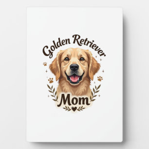 Vintage Golden Retriever Mom Dog Lover Typography Plaque
