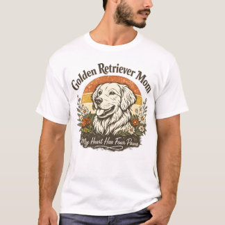 Vintage Golden Retriever Mom Wildflower Shirt