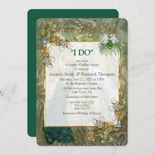 Vintage Golden Royal Peacock Temple Dreams Invitation