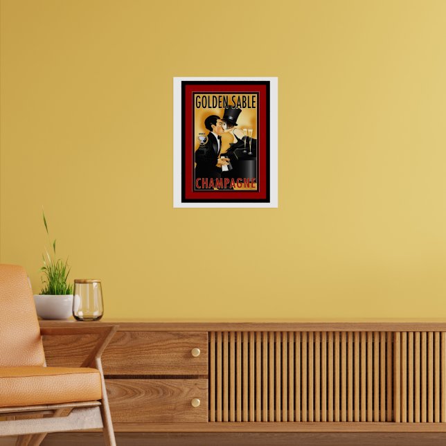 Vintage Golden Sable Champagne Ad Poster | Zazzle