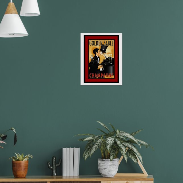 Vintage Golden Sable Champagne Ad Poster | Zazzle