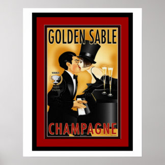 Vintage Golden Sable Champagne Ad Poster
