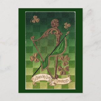 Vintage Golden Shamrocks - Postcard