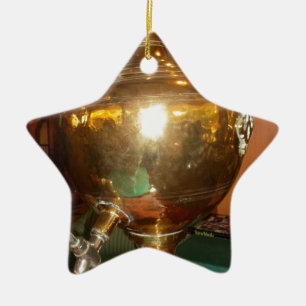 Vintage Golden Tea Pot Wall Art & Print Ceramic Ornament