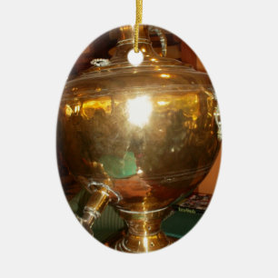 Vintage Golden Tea Pot Wall Art & Print Ceramic Ornament