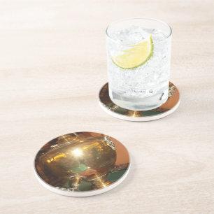 Vintage Golden Tea Pot Wall Art & Print Drink Coaster