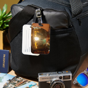 Vintage Golden Tea Pot Wall Art & Print Luggage Tag