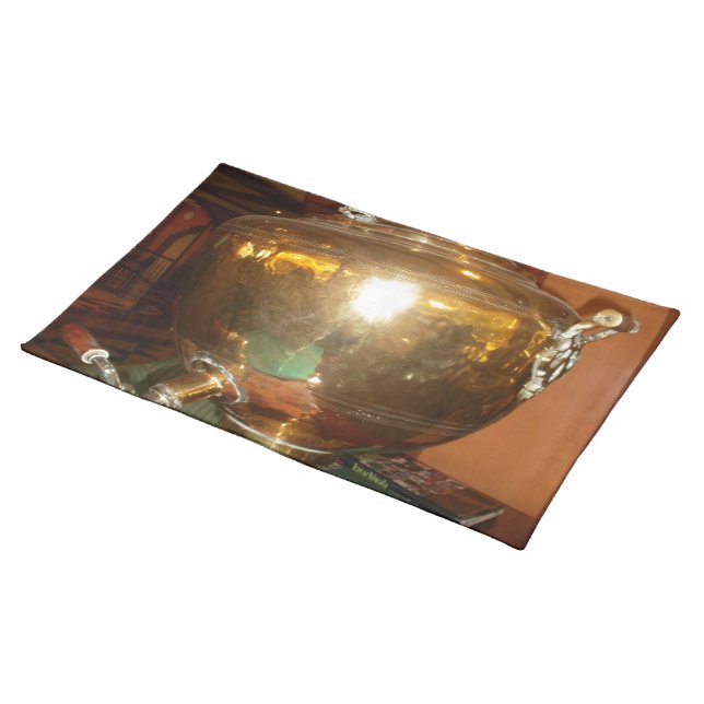 Vintage Golden Tea Pot Wall Art & Print Placemat (On Table)