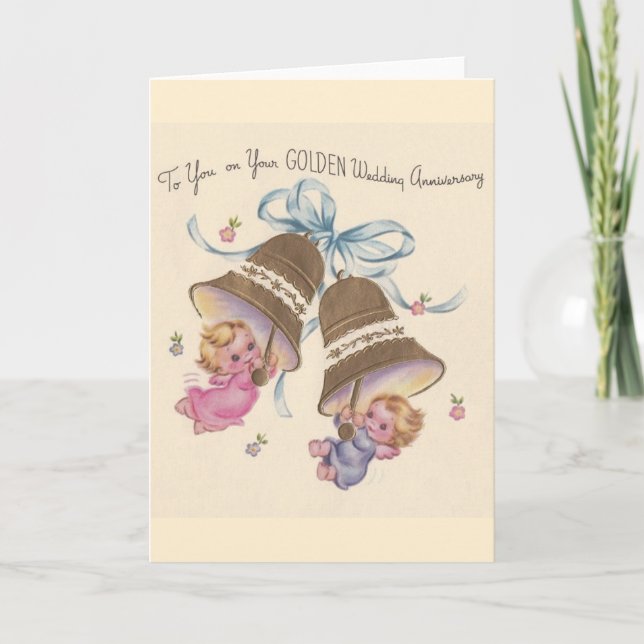 Vintage Golden Wedding Anniversary Card (Front)