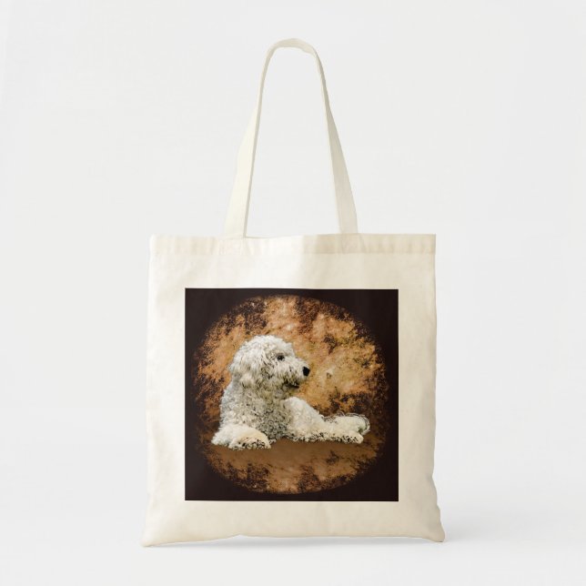 Vintage Goldendoodle Dog Tote Bag (Front)