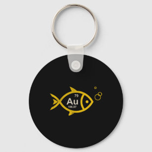 Vintage Goldfish Chemical Element Au Fishing Chemi Keychain