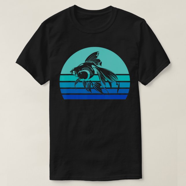 Vintage Goldfish Eighties Cute Freshwater Fish  T-Shirt (Design Front)