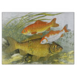 Vintage Goldfish Koi Fish, Marine Aquatic Sea Life Cutting Board