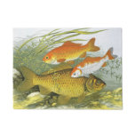 Vintage Goldfish Koi Fish, Marine Aquatic Sea Life Doormat