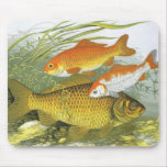 Vintage Goldfish Koi Fish, Marine Aquatic Sea Life Mouse Pad