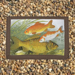 Vintage Goldfish Koi Fish, Marine Aquatic Sea Life Tri-fold Wallet