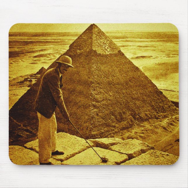 Vintage Golf at the Pyramids Mouse Pad (Front)