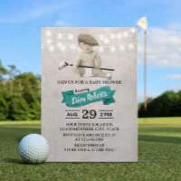 Golf themed cheap baby shower invitations