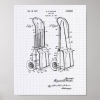 Vintage Golf Cart 1943 Patent Art - Lined Peper Poster