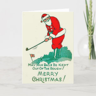 Vintage Golf Christmas Card