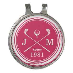 Vintage Golf Club Logo Monogram Golf Hat Clip