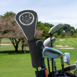 Vintage Golf Club Logo Monogram Golf Head Cover<br><div class="desc">Upgrade his golf bag with a personalized driver cover! Vintage style monogrammed design features a pair of crossed golf clubs with his initials and birth year in white on a charcoal off-black background.</div>