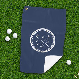Vintage Golf Club Logo Monogram Golf Towel
