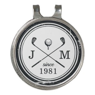 Vintage Golf Club Logo Monogram Hat Clip