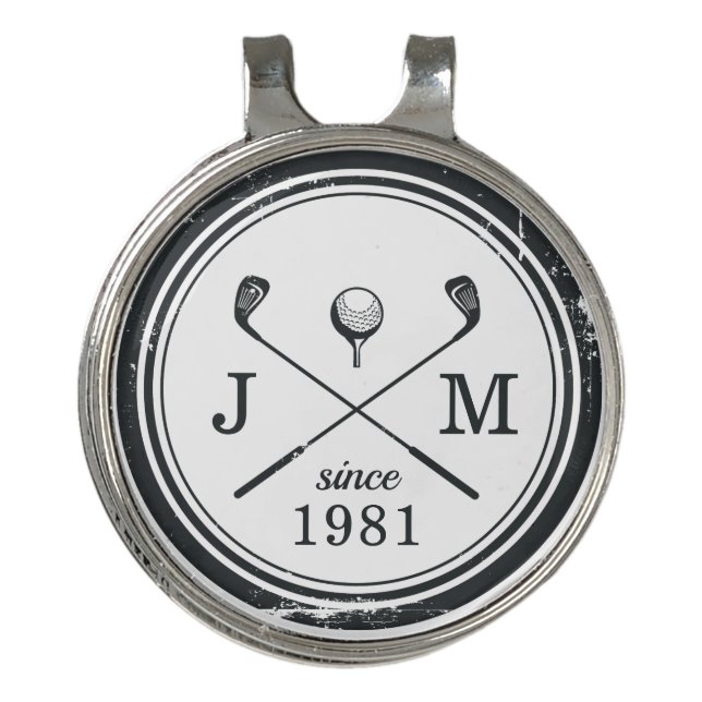 Vintage Golf Club Logo Monogram Hat Clip (Front)