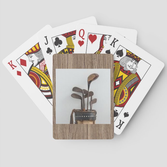 Vintage Golf Clubs on a Playing Card Deck (Back)