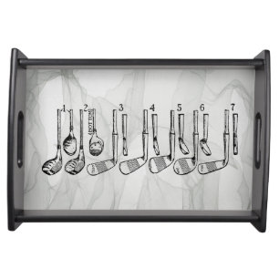 Vintage Golf Clubs Serving Tray