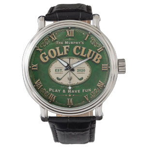 Vintage Golf Course Golfer Gift Rustic Country Watch
